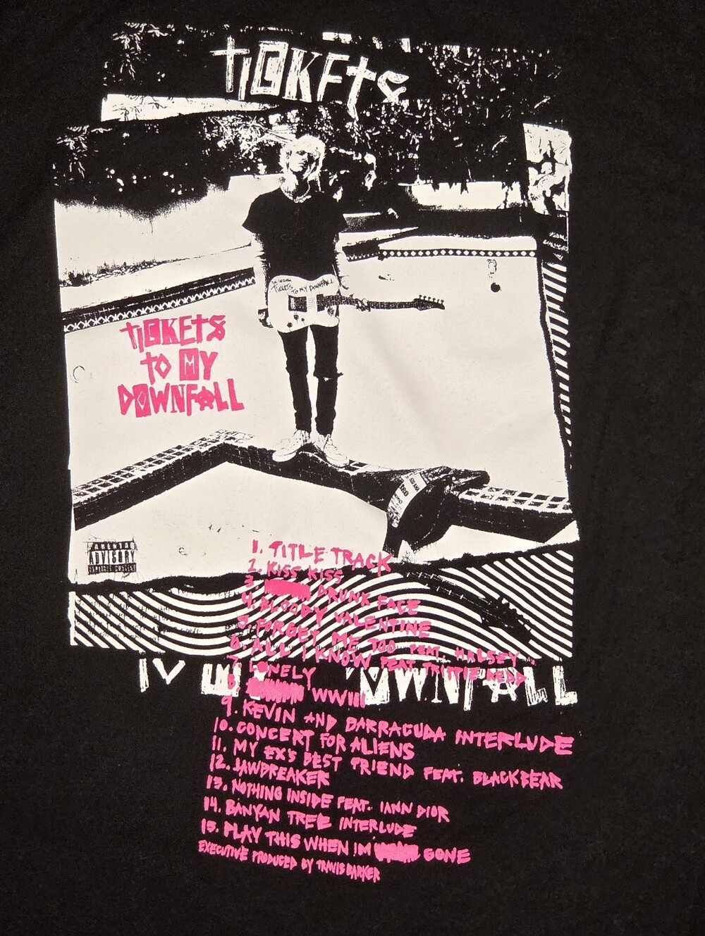 Machine Gun Kelly T-Shirt Tickets To My Downfall Black Adult L Rap MGK